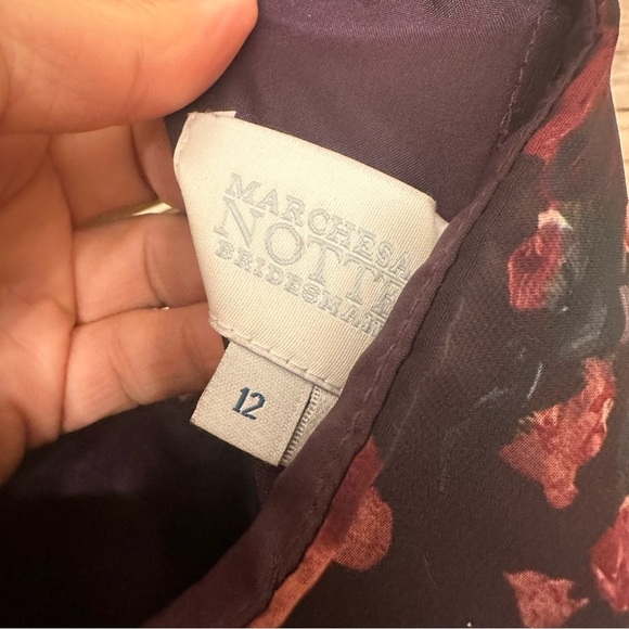 Marchesa Notte Bridesmaids Floral Maxi  Gown - Picture 9 of 11